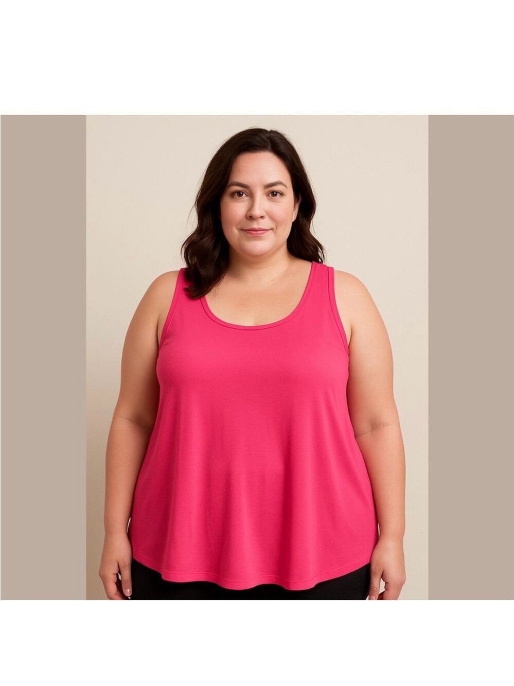 MTA hot pink muscle tank with sheer stripe down the back Woman’s size 2X